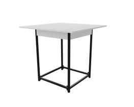 Mesa Industrial Mônaco 80x80 Ferro Preto Tampo Branco