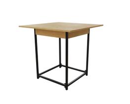 Mesa Industrial Mônaco 90x90 Ferro Preto Tampo Canela