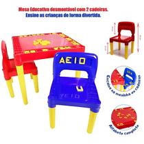 Mesa Infantil 2 Cadeiras Plástica Educativo