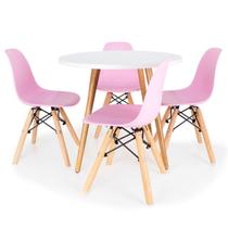 Mesa Infantil 60cm Branca + 4 Cadeiras Eiffel