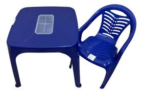 Mesa Infantil Azul + 01 Cadeira Infantil Plasnorthon Kit Mesa Infantil Azul + 01 Cadeira Infantil Plasnorthon Kit