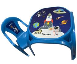 Mesa Infantil Azul + 01 Cadeira Infantil Rischioto Kit Mesa Infantil Azul + 01 Cadeira Infantil Rischioto Kit