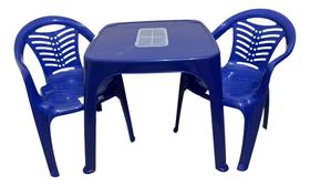 Mesa Infantil Azul + 02 Cadeira Infantil Plasnorthon Kit