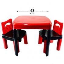 Mesa Infantil Com 2 Duas Cadeiras Mesinha Criança Vermelha - SIMOTOYS