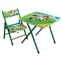 Mesa Infantil com Cadeira Dobrável, Conjunto Mesa de Atividades para Desenhar, Estudar e Brincar Mesa Infantil com Cadeira Dobrável, Conjunto Mesa de Atividades para Desenhar, Estudar e Brincar