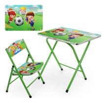 Mesa Infantil com Cadeira Dobrável, Conjunto Mesa de Atividades para Desenhar, Estudar e Brincar