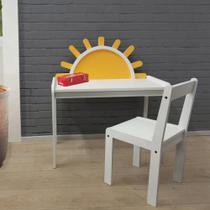 Mesa Infantil com Cadeira e Painel Sol Branco