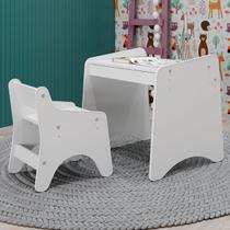 Mesa Infantil com Cadeira Luna Branco - Movelbras Mesa Infantil com Cadeira Luna Branco - Movelbras