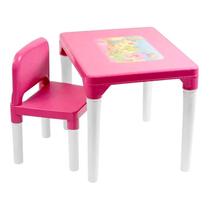 Mesa Infantil com Cadeira Rosa Princesas para Meninas Styll