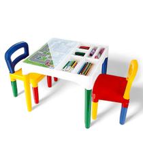 Mesa Infantil Com Cadeiras Didática de Atividades 49cm