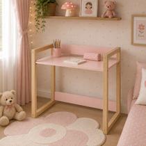 Mesa Infantil com Regulagem Altura Zoe Rosa MDF Madeira Mesa Infantil com Regulagem Altura Zoe Rosa MDF Madeira