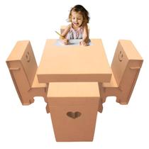 Mesa Infantil de Atividades com 4 Cadeiras Papelão 3 a 6 anos Mesa Infantil de Atividades com 4 Cadeiras Papelão 3 a 6 anos