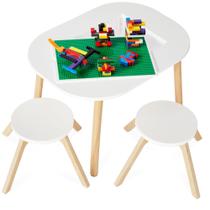 Mesa infantil de blocos de construção de madeira Best Choice 70x51x44cm