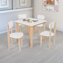 Mesa Infantil Didatica Com 4 Cadeiras Colorida Em Madeira - Caselli Store