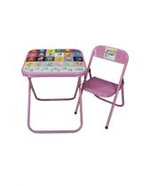 Mesa Infantil Didatica Criança Bebê Brinquedo Com 1 Cadeira Cor:Rosa