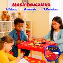 Mesa Infantil Educativa + Cadeira Colorida Mickey Mouse