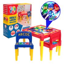 Mesa Infantil Educativa Colorida Pj Masks Letras e Números