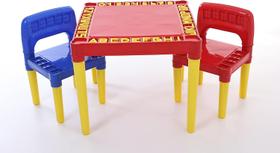 Mesa Infantil Educativa com 2 Cadeiras e Jogo de Letras e Números