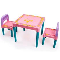 Mesa Infantil Educativa Desmontavel C/ 2 Cadeiras Rosa Tritec 4130