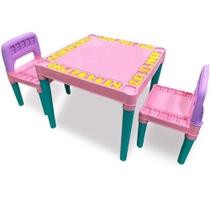 Mesa Infantil Educativa Desmontável Com 2 Cadeiras - Meninas - Tritec