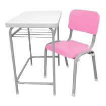 Mesa Infantil Escolar Com Cadeira Reforçadas Lg Flex Rosa