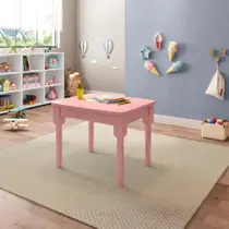 Mesa Infantil Mariah em Madeira - Rosa Bebê