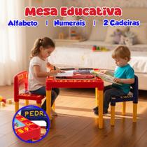 Mesa Infantil Mesinha Didática Colorida Carros Cor Vermelha