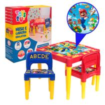 Mesa Infantil Mesinha Educativa 2 Cadeiras Super Mario Mesa Infantil Mesinha Educativa 2 Cadeiras Super Mario