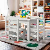 Mesa Infantil para Desenhar com 4 Cadeiras Branco Safion Jm Móveis