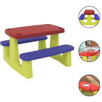 Mesa Infantil Piquenique Tramontina Pic Nic Colorida Com Banco Em Plastico