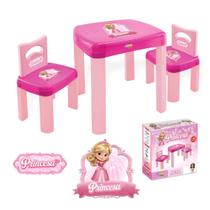 Mesa Infantil Princesa com duas cadeiras Resistente SimoToys