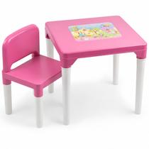 Mesa Infantil Princesas C/ Cadeira Rosa Menina Resistente Mesa Infantil Princesas C/ Cadeira Rosa Menina Resistente