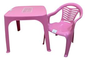 Mesa Infantil Rosa + 01 Cadeira Infantil Plasnorthon Kit Mesa Infantil Rosa + 01 Cadeira Infantil Plasnorthon Kit