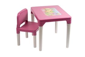 Mesa Infantil Rosa Princesinhas Com Cadeira