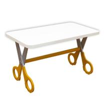Mesa Infantil Tesoura Amarelo Tampo Branco Retangular Base Temática Para Estudos E Desenhos Mobília Decor Mesa Infantil Tesoura Amarelo Tampo Branco Retangular Base Temática Para Estudos E Desenhos Mobília Decor