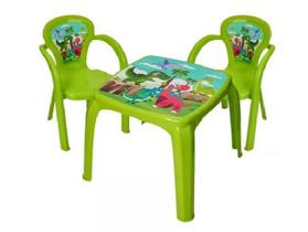Mesa Infantil Usual e 2 cadeiras Com Desenhos Cor Verde Dino
