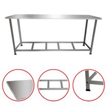 Mesa Inox Industrial Bancada Cozinha Profissional Restaurante Padaria Açougue Multiuso 150x70 50kg