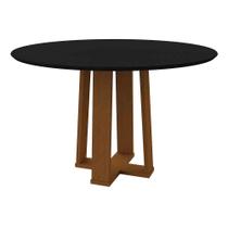 Mesa Isabela 120x120cm - Ypê/Preto