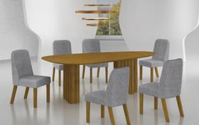 Mesa Isís Tampo Orgânico Freijó 6 Cadeiras Isís - Leifer Mesa Isís Tampo Orgânico Freijó 6 Cadeiras Isís - Leifer