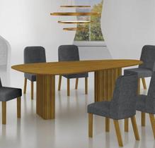 Mesa Isís Tampo Orgânico Freijó 6 Cadeiras Isís - Leifer Mesa Isís Tampo Orgânico Freijó 6 Cadeiras Isís - Leifer