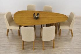 Mesa Isís Tampo Orgânico Freijó 6 Cadeiras Isís - Leifer Mesa Isís Tampo Orgânico Freijó 6 Cadeiras Isís - Leifer