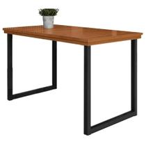 Mesa Italia 120x80cm Tampo Ripado Paonanda Cor Madeira Preto Mesa Italia 120x80cm Tampo Ripado Paonanda Cor Madeira Preto