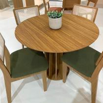 Mesa Jantar 105cm com 4 Cadeiras Base Ripada Dalla Costa MDF