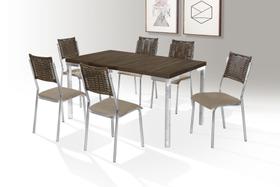 Mesa Jantar 1,40X0,80 MDP-6 Caderira Junco Tampo Tinto Trendi Mesa Jantar 1,40X0,80 MDP-6 Caderira Junco Tampo Tinto Trendi