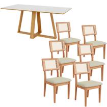 Mesa Jantar 180cm Retangular com 6 Cadeiras Dalla Costa MDF Mesa Jantar 180cm Retangular com 6 Cadeiras Dalla Costa MDF