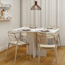 Mesa Jantar 4 Lugares Madeira White Cozinha Rentagular 120cm