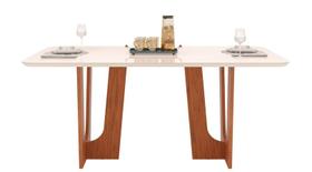 Mesa Jantar 6 Lugares 1,70x0,90 Dj Nala Freijo/ Tampo Vidro Off White