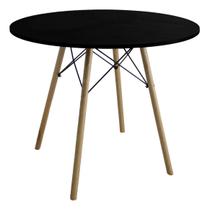 Mesa Jantar 60cm Redonda Base Eiffel Charles Eames Escrivaninha Sala Estar Cozinha Tampo Mdf Pé Eucalipto