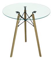 Mesa Jantar 60cm Redonda Vidro Temperado Base Tripé Eiffel Charles Eames Escrivaninha Sala Estar Cozinha Pé Eucalipto Mesa Jantar 60cm Redonda Vidro Temperado Base Tripé Eiffel Charles Eames Escrivaninha Sala Estar Cozinha Pé Eucalipto