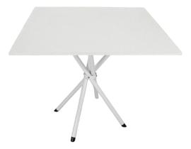 Mesa Jantar 70cm Quadrada Base Italy Metálica Escrivaninha Sala Estar Cozinha Tampo Mdp
